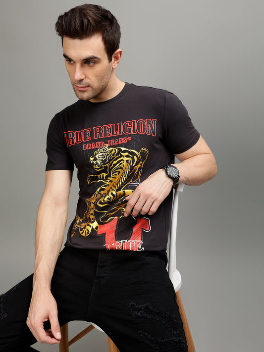 True Religion Grey Fashion Printed Regular fit T-Shirt