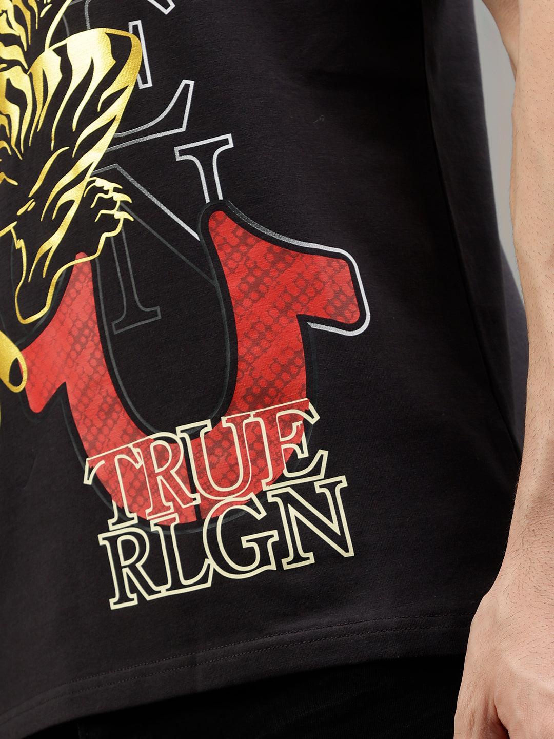 True Religion Grey Fashion Printed Regular fit T-Shirt
