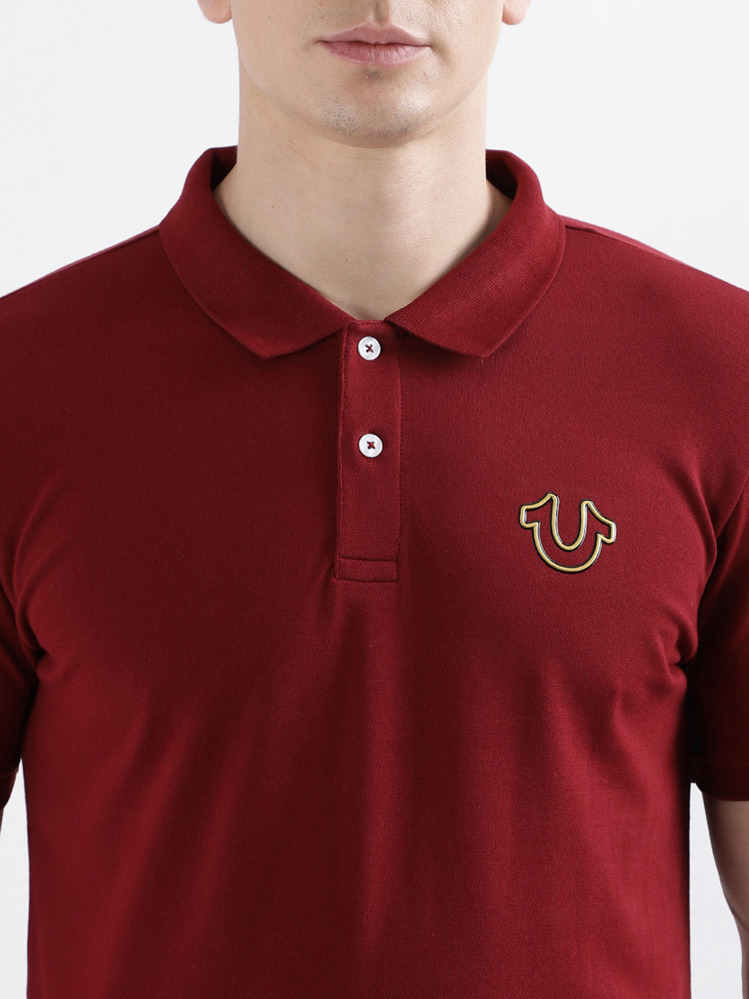 True Religion Maroon Fashion Regular Fit Polo T-Shirt
