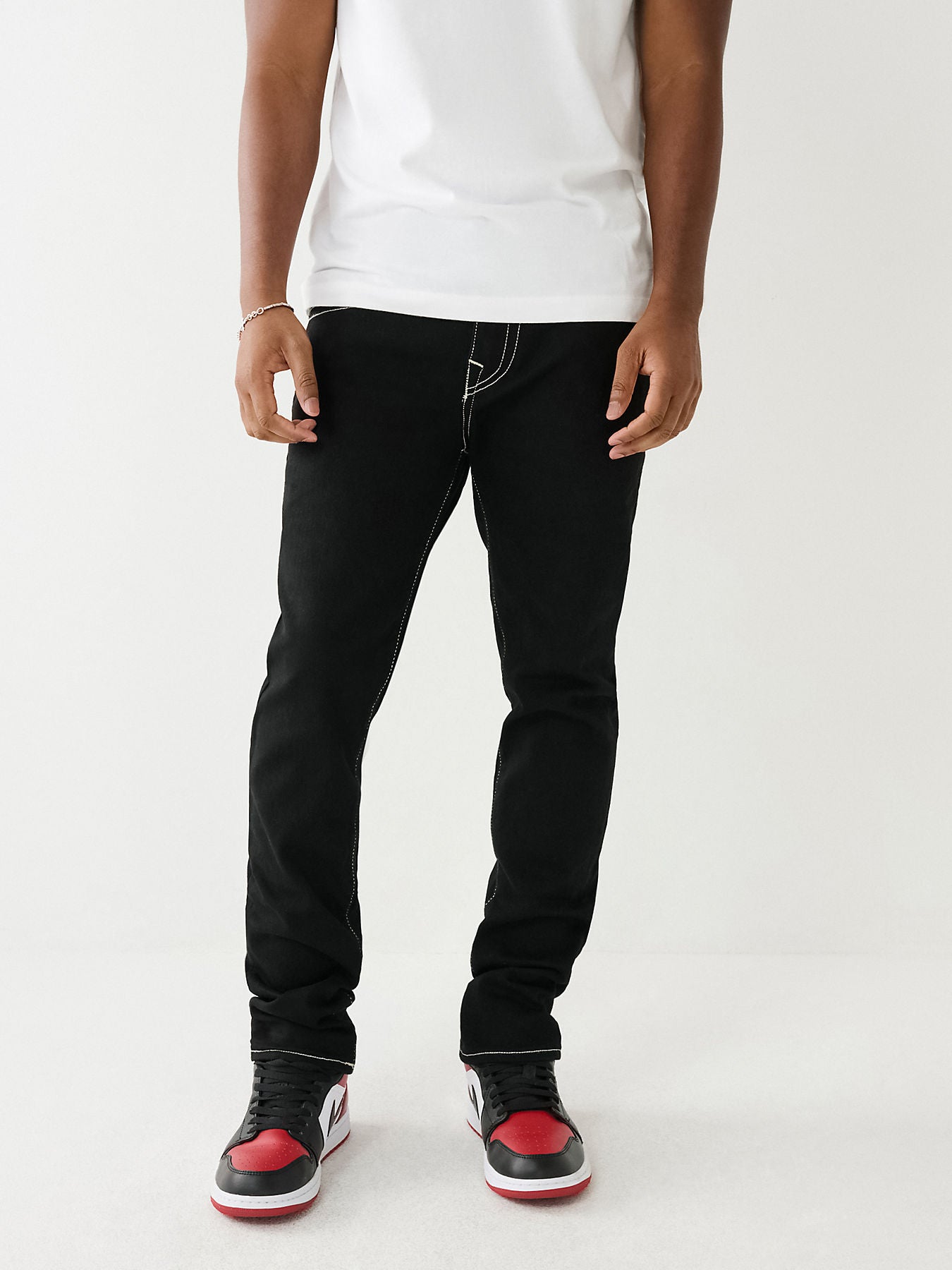 True Religion Men Black Rocco Slim Fit Jeans