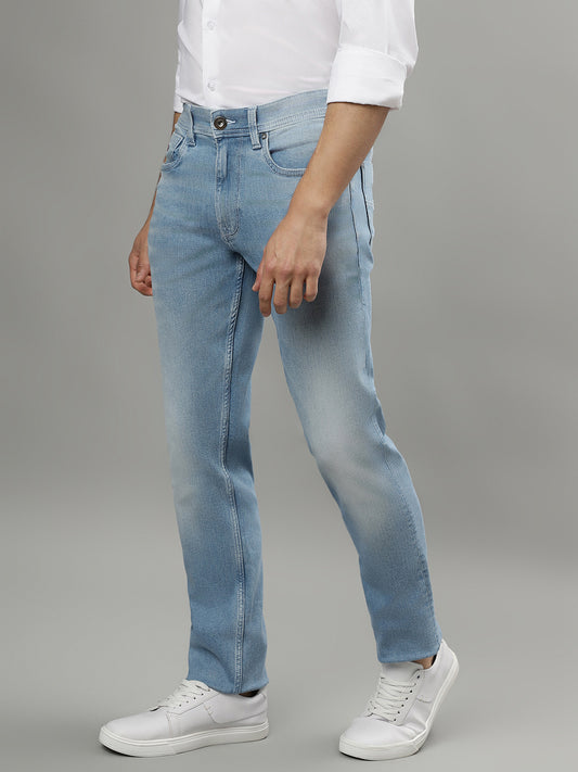 Iconic Men Blue Washed Mid-Rise Slim Fit Jeans