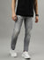 Iconic Men Grey Washed Mid-Rise Tapered Fit Jeans