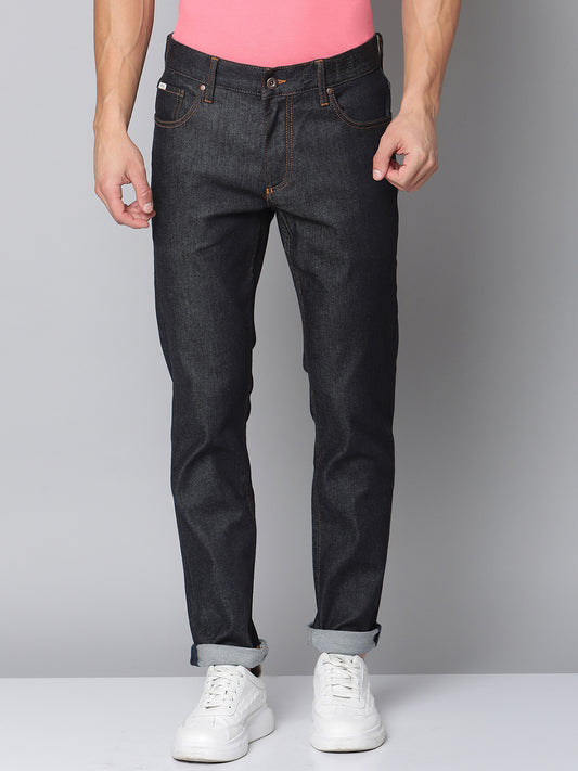 Lindbergh Men Blue Solid Mid-rise Tapered Fit Jeans