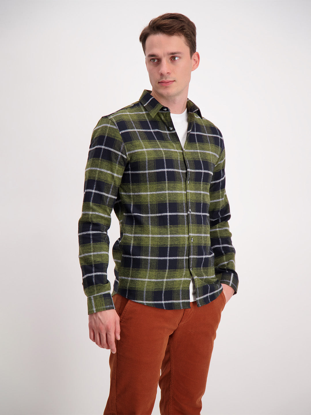 Lindbergh Green Checked Slim Fit Shirt