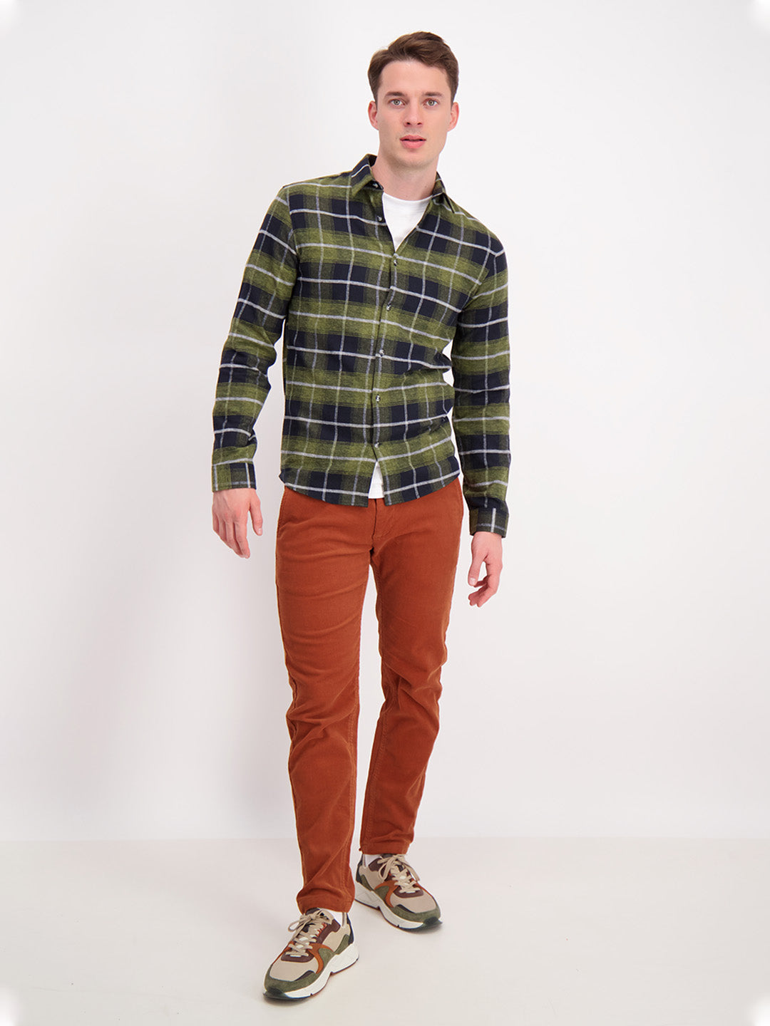 Lindbergh Green Checked Slim Fit Shirt