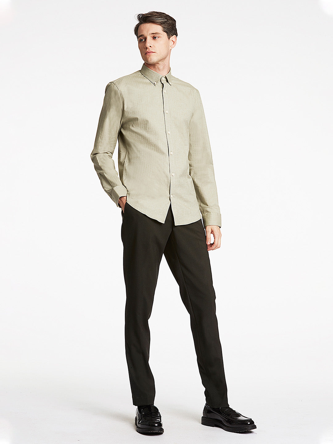 Lindbergh Green Striped Slim Fit Shirt