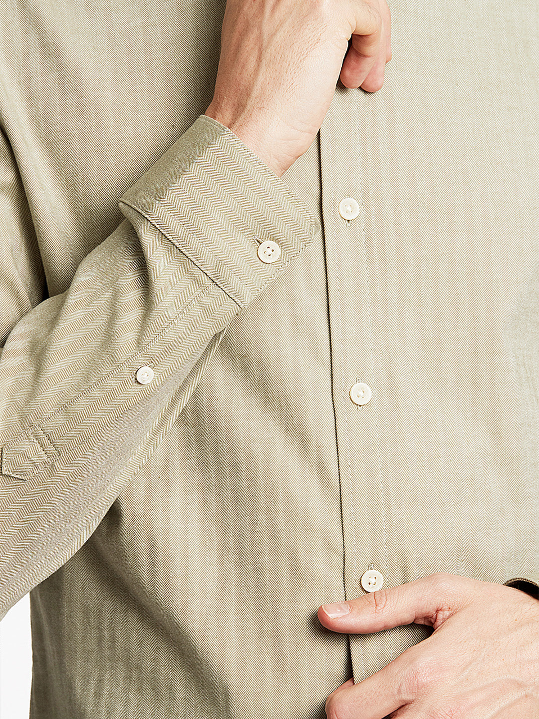 Lindbergh Green Striped Slim Fit Shirt