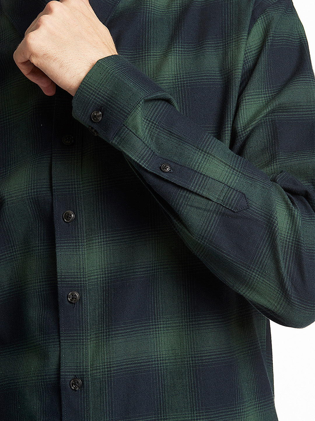 Lindbergh Green Checked Relaxed Fit Shirt