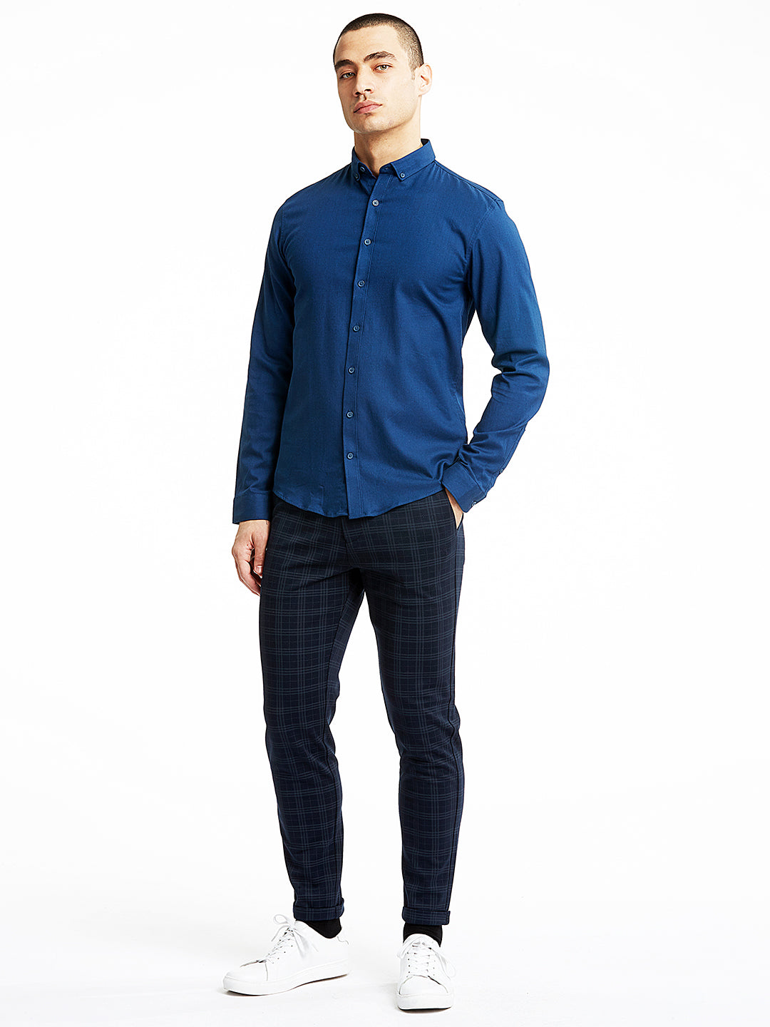 Lindbergh Navy Blue Slim Fit Shirt
