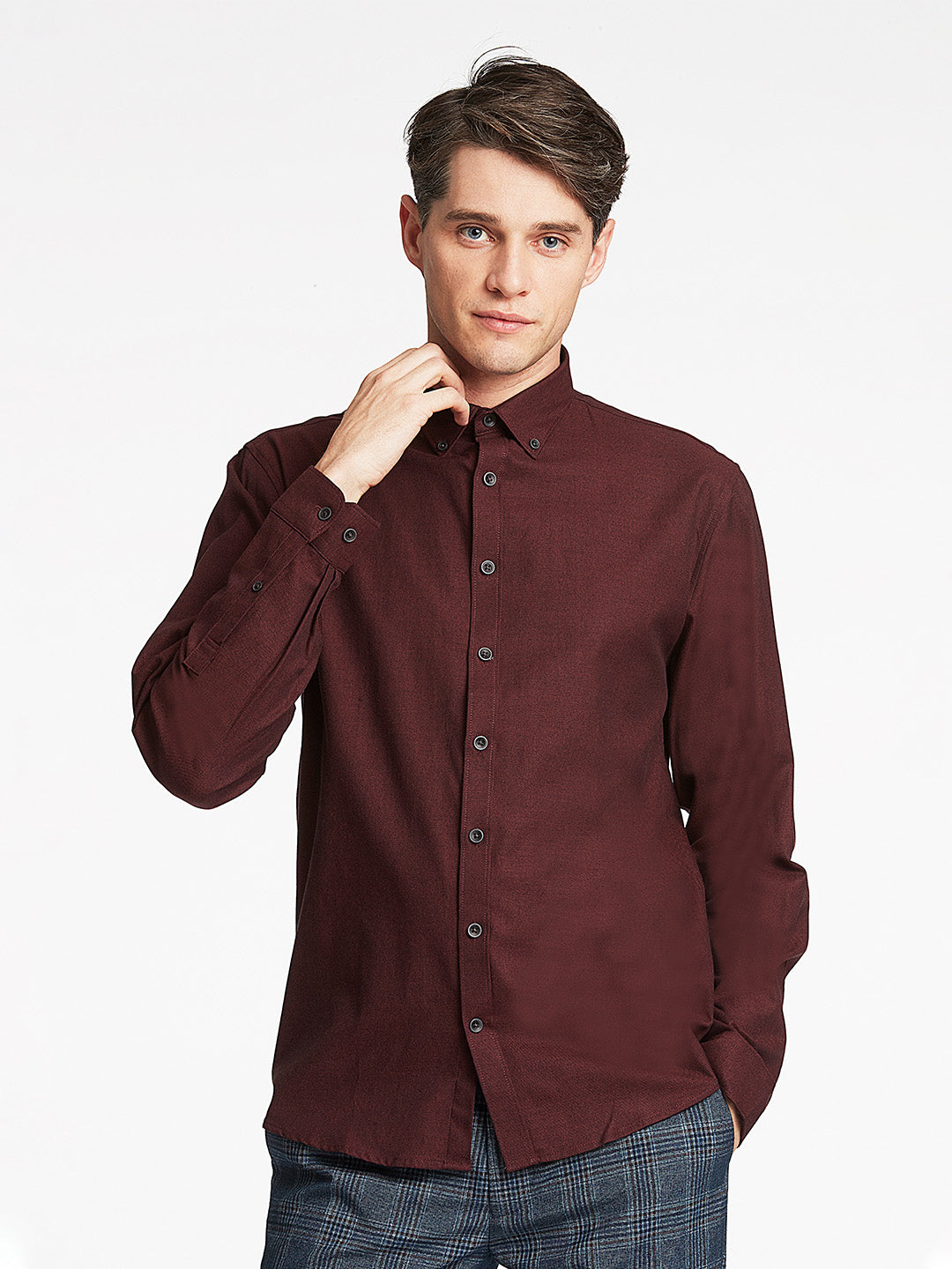Lindbergh Maroon Slim Fit Shirt
