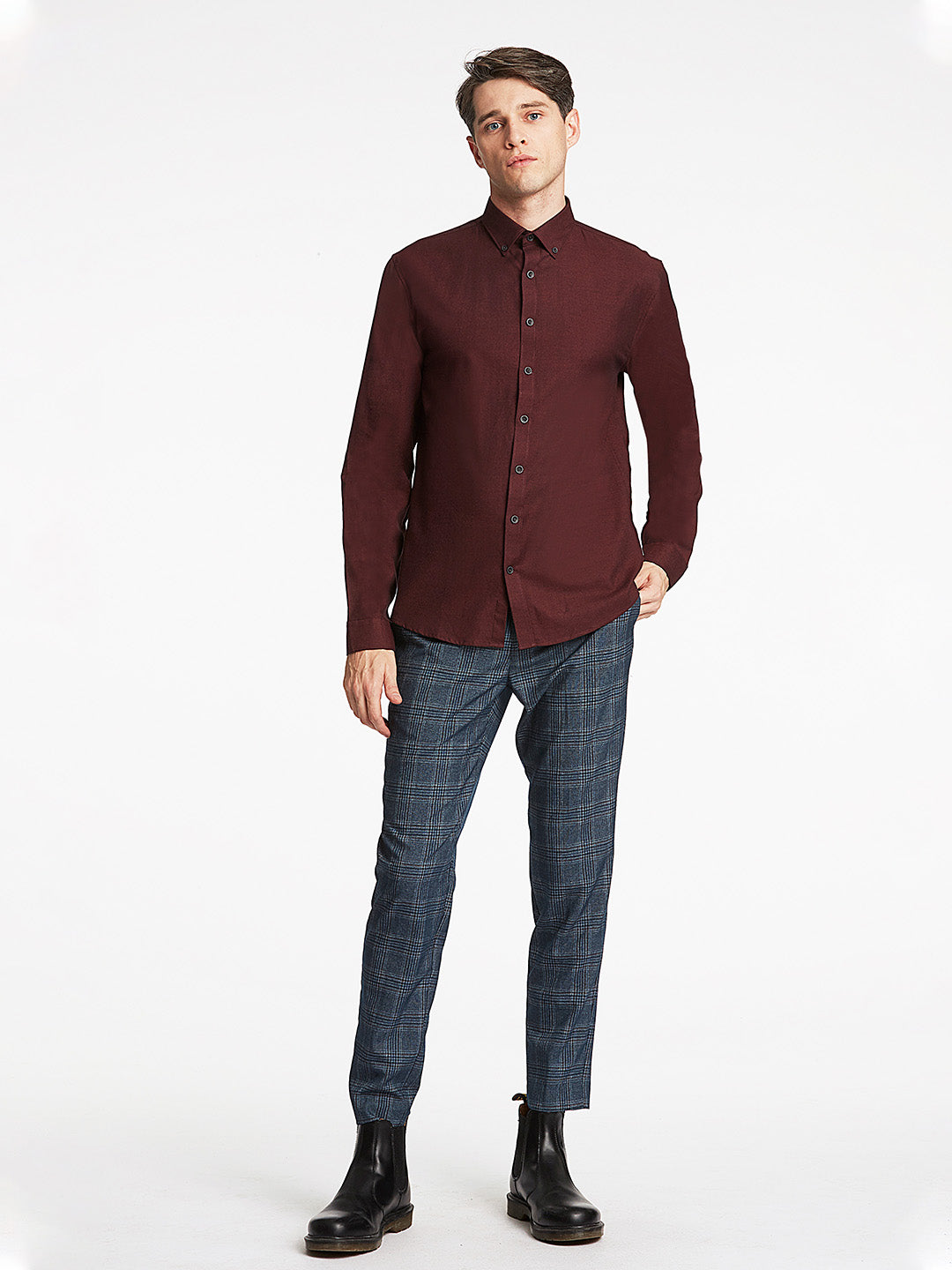 Lindbergh Maroon Slim Fit Shirt