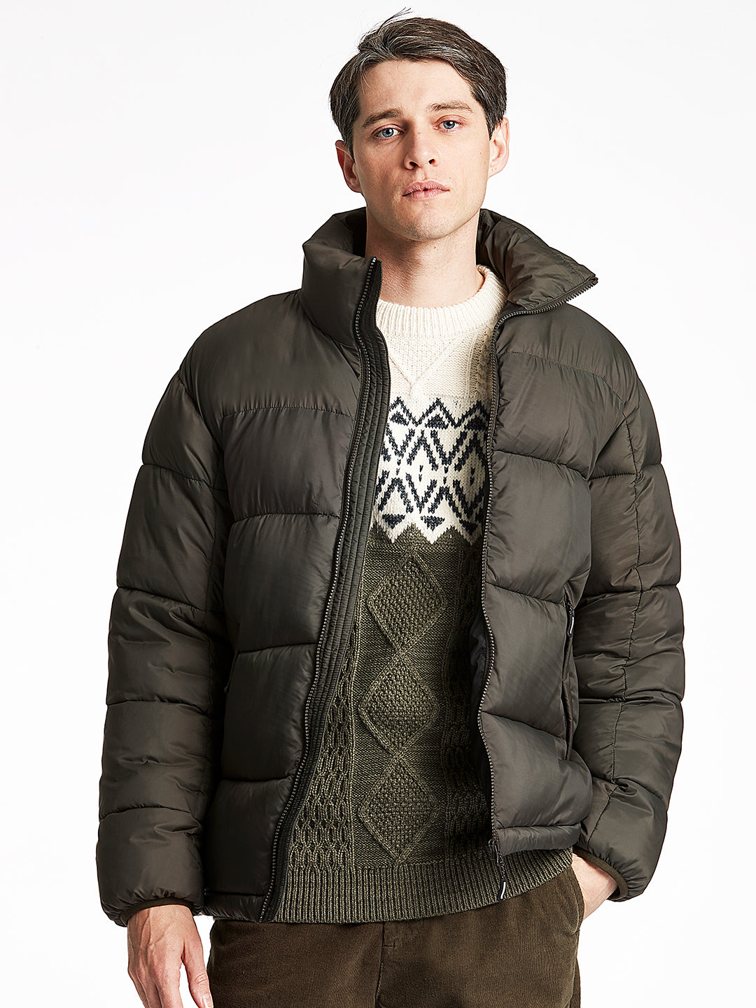 Lindbergh Men Green Solid Jacket