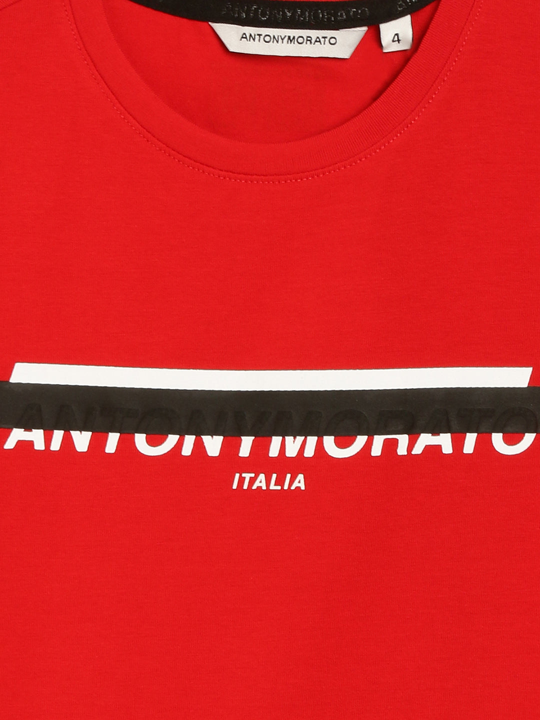 Antony Morato Kids Red Logo Regular Fit T-Shirt