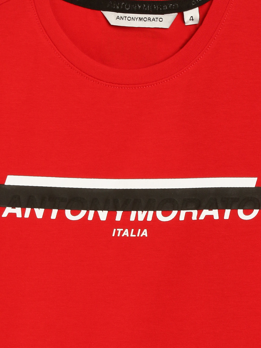 Antony Morato Kids Red Logo Regular Fit T-Shirt