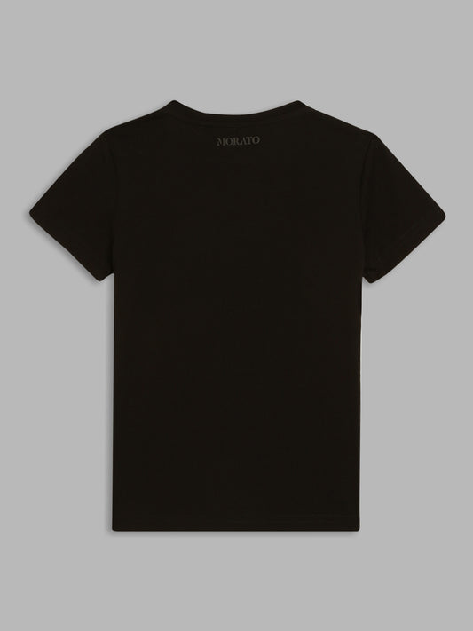 Antony Morato Kids Black Printed Regular Fit T-Shirt