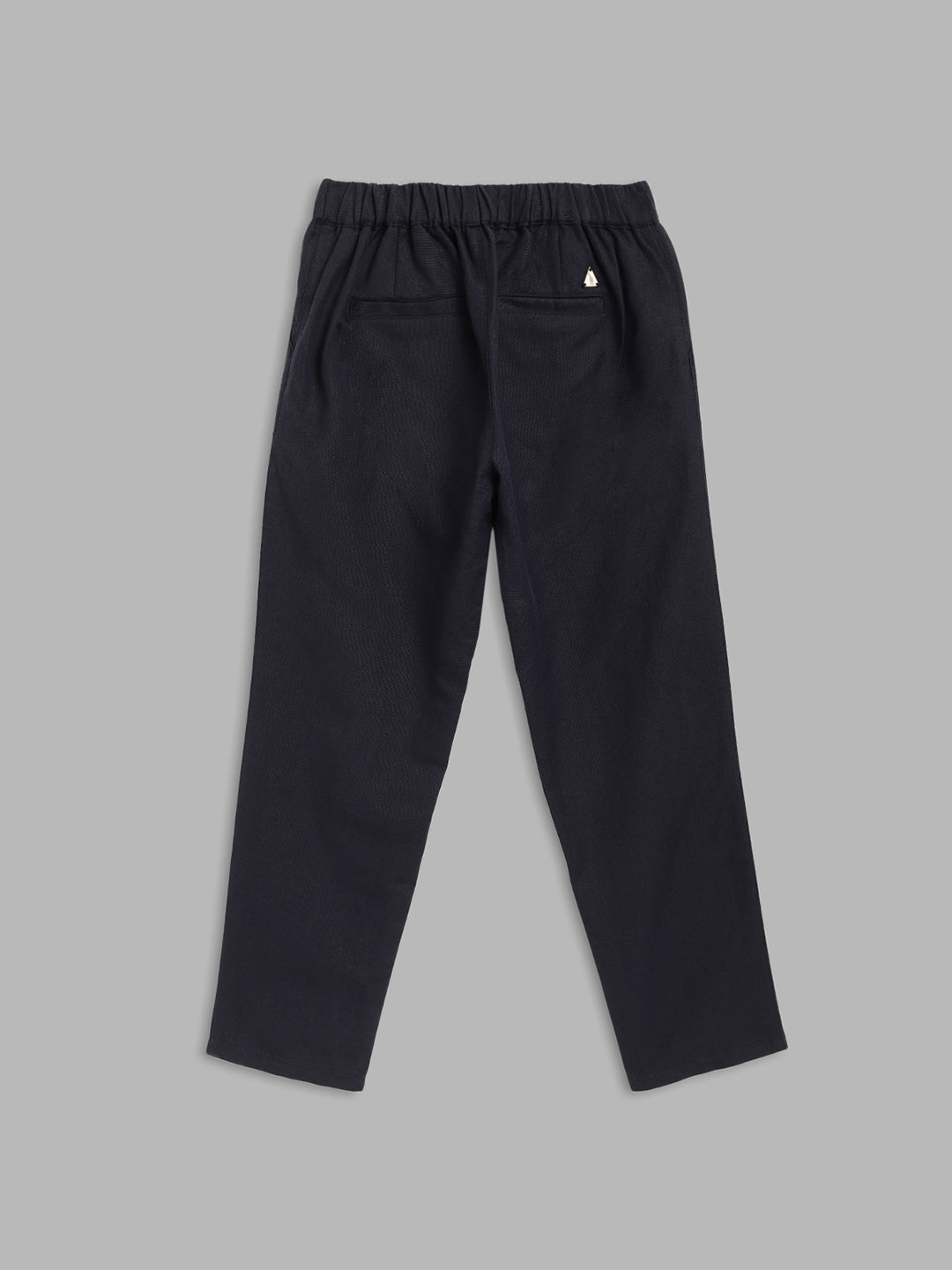 Blue Giraffe Boys Navy Blue Solid Regular Fit Trouser