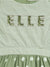 Elle Kids Girls Olive Printed Round Neck Dress