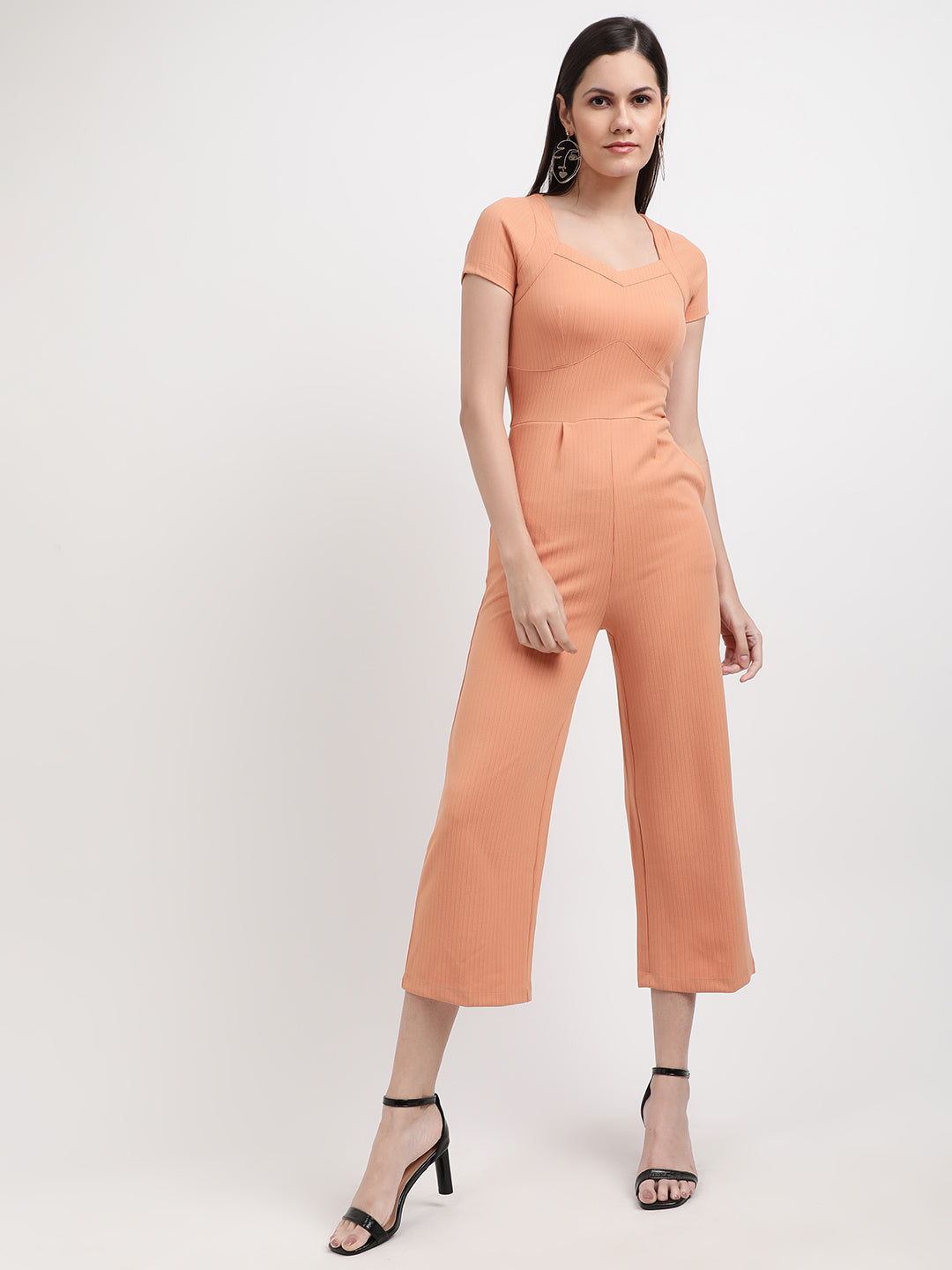 Centre Stage Women Orange Solid Jumpsuit