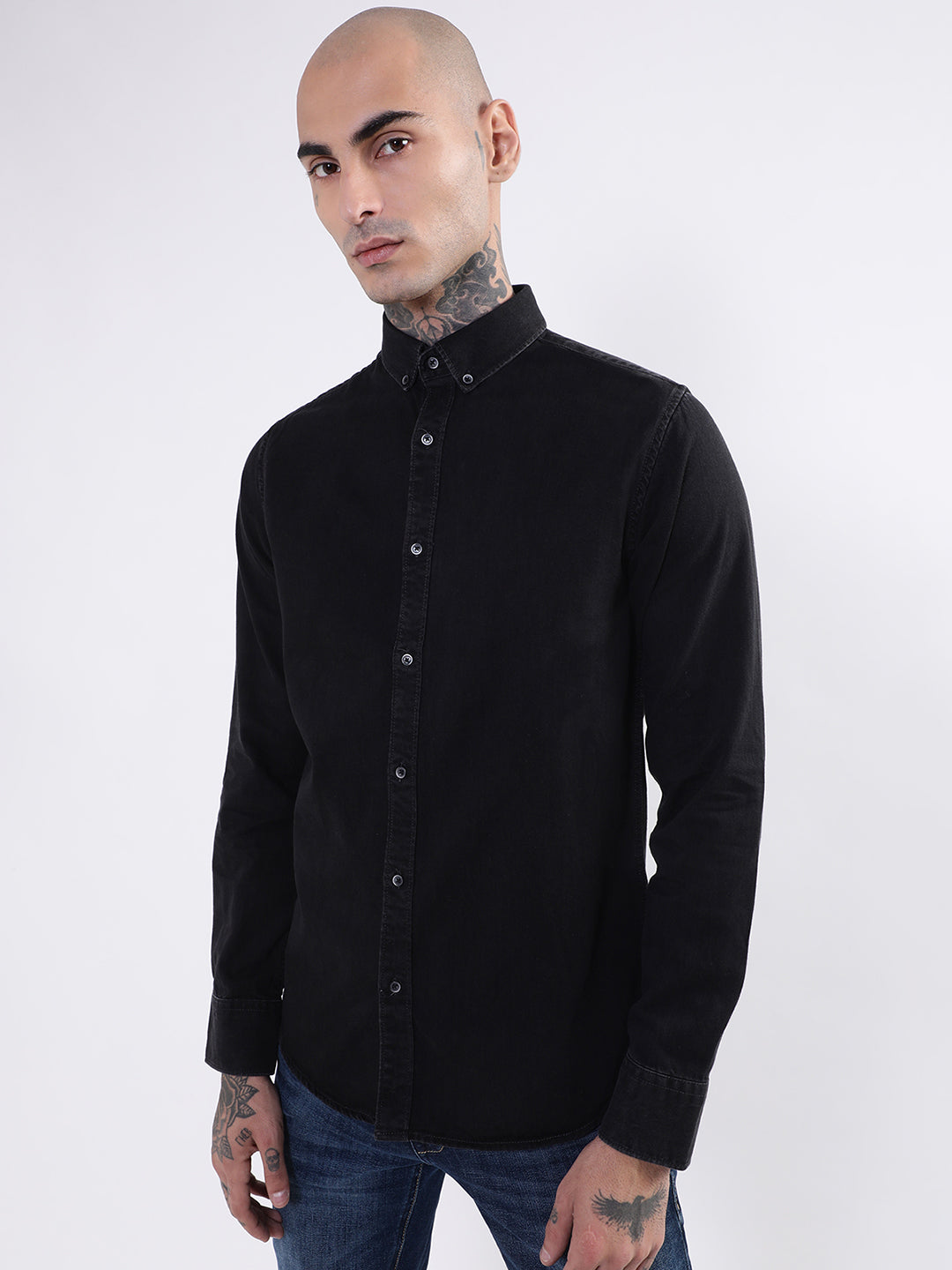 Bruun & Stengade Mens Black Solid Shirt