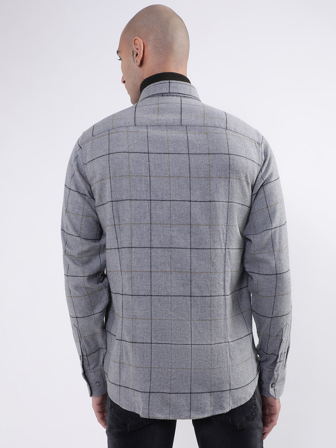 Bruun & Stengade Mens Grey Checkered Shirt