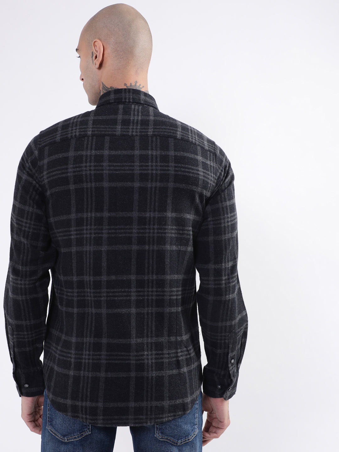 Bruun & Stengade Mens Black Checkered Shirt