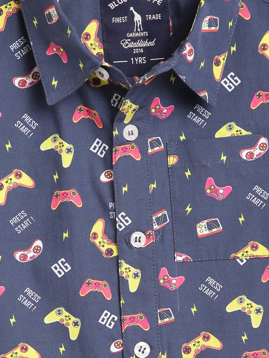 Blue Giraffe Kids Multi Fashion Printed Regular Fit Shirt