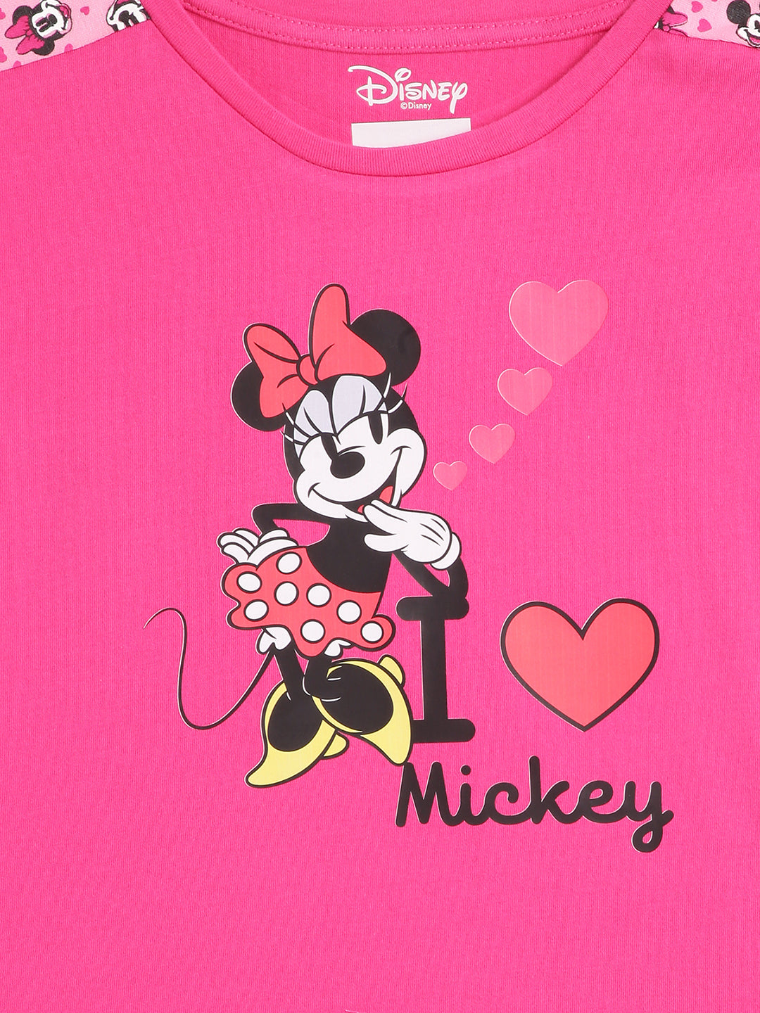 Blue Giraffe Kids Pink Printed Disney Regular Fit T-Shirt