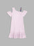 Elle Kids Girls Lilac Solid Round Neck Dress