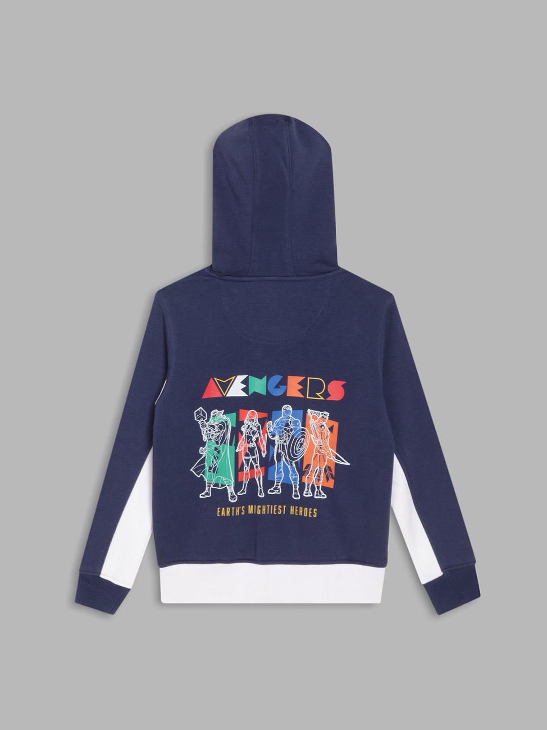 Blue Giraffe Boys White Colour blocked Sweatshirt