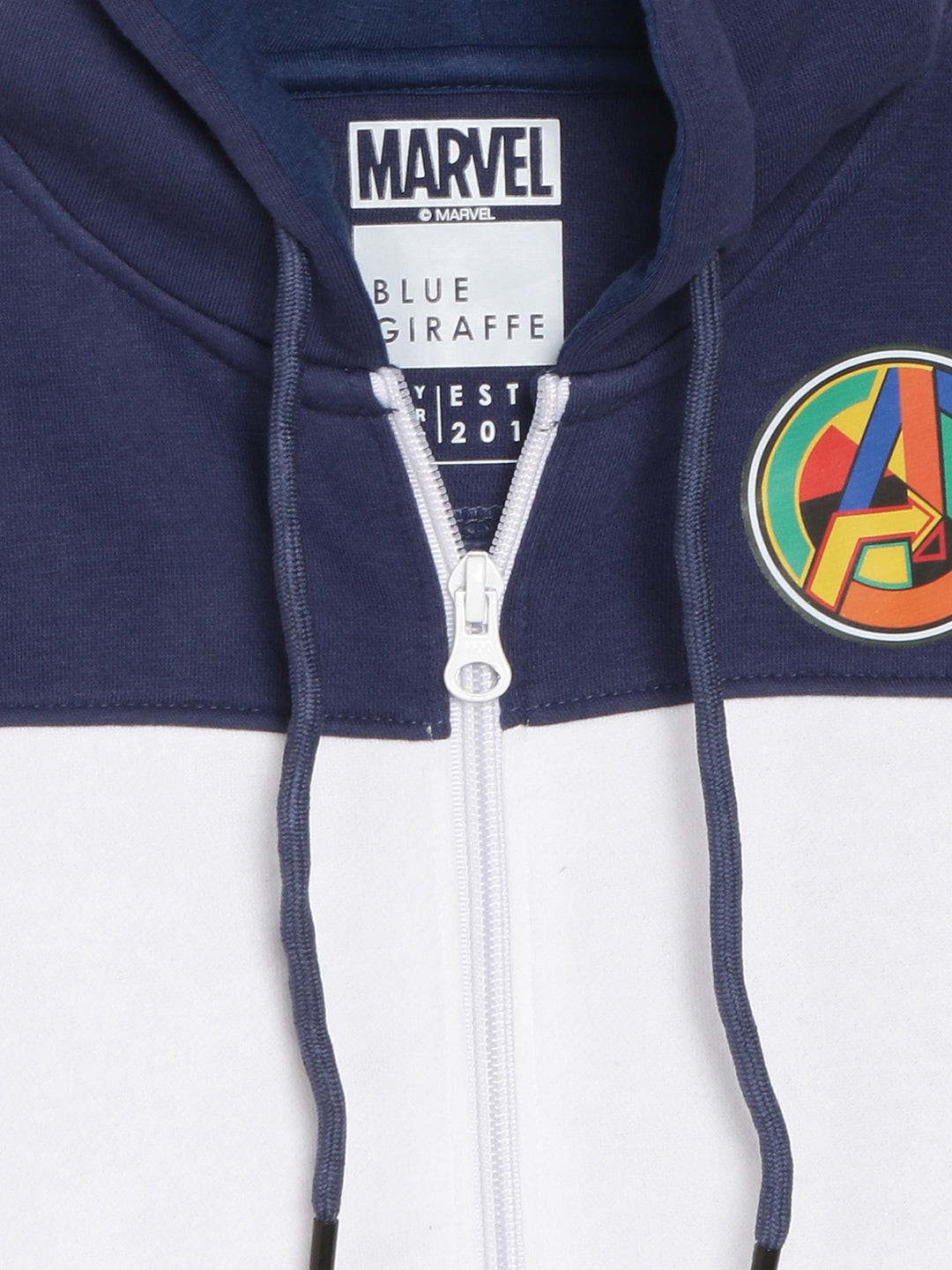 Blue Giraffe Boys White Colour blocked Sweatshirt