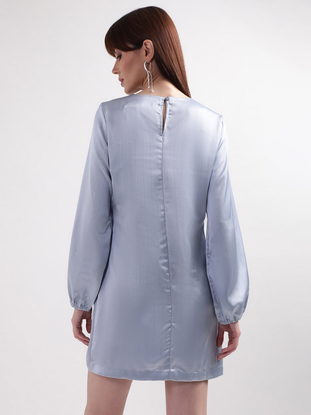 Centre Stage Women Teal Solid Collar Dress