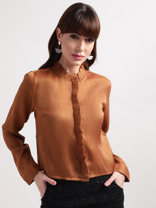 Centre Stage Women Brown Solid Top