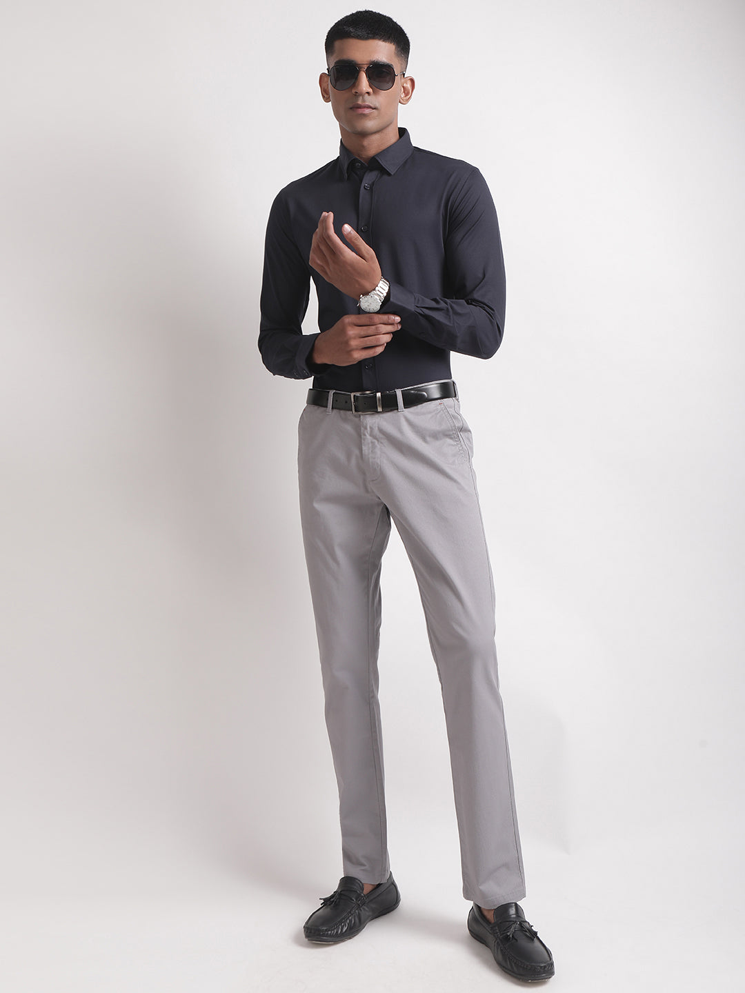 Matinique Navy Blue Regular Fit Shirt