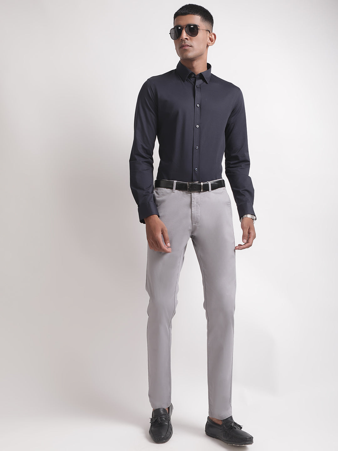 Matinique Navy Blue Regular Fit Shirt