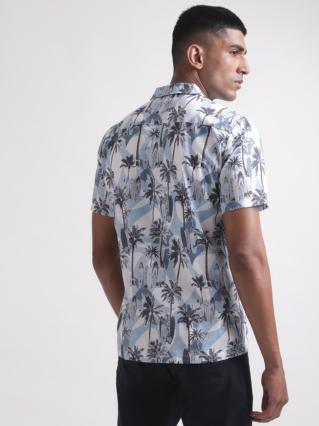 Matinique Blue Printed Regular Fit Shirt