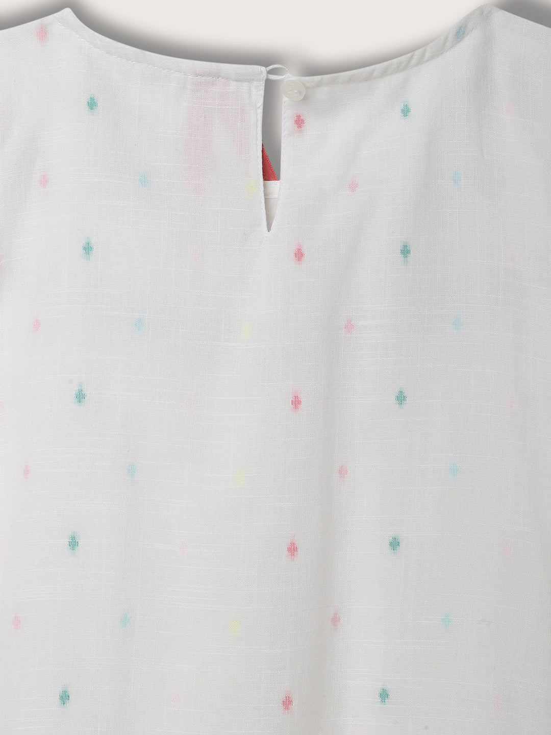 Blue Giraffe Girls White Solid Round Neck Top