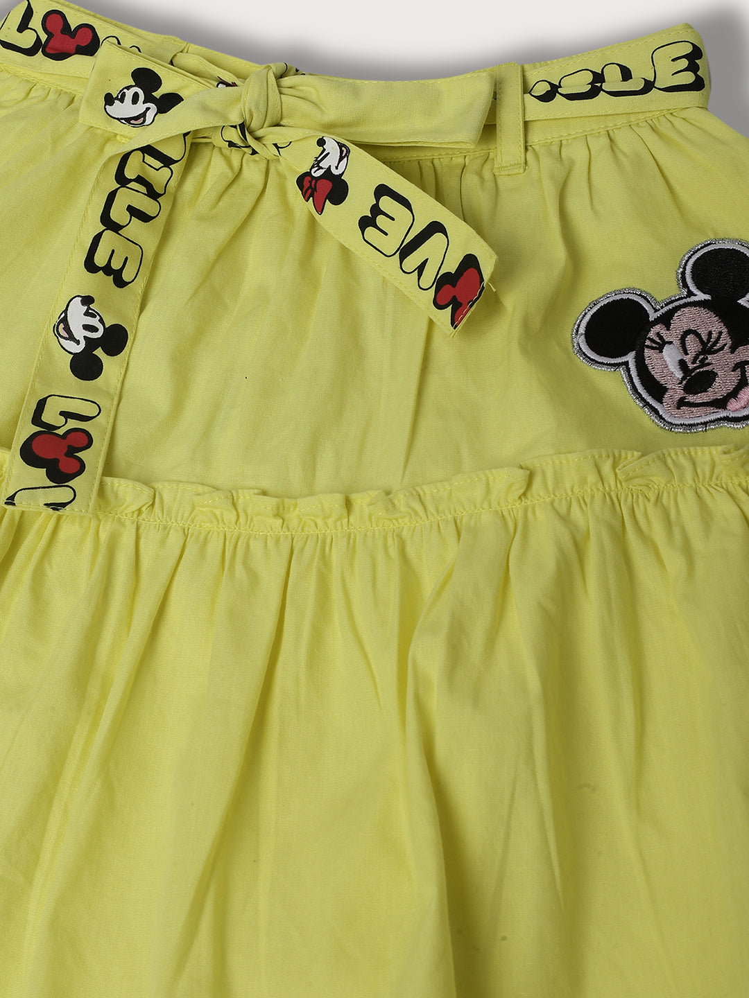 Blue Giraffe Girls Lime Solid Regular Fit Skirt