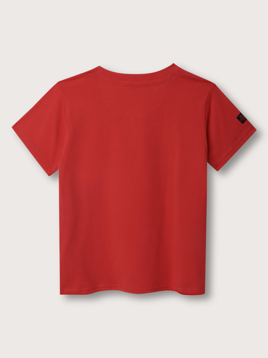 Blue Giraffe Boys Red Solid Round Neck TShirt