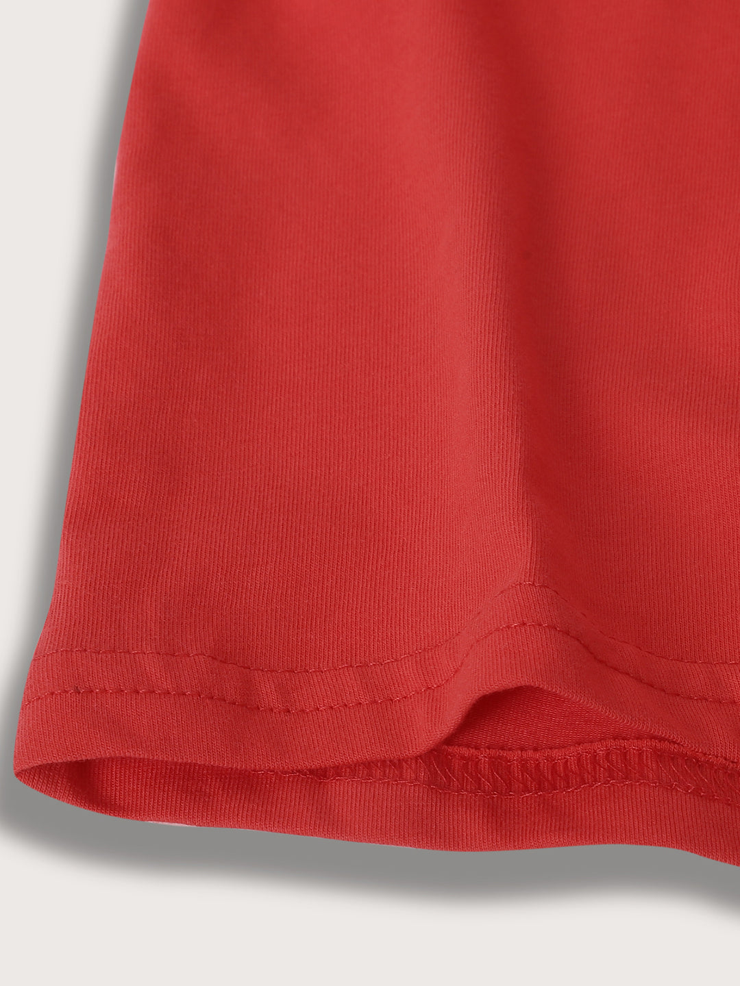 Blue Giraffe Boys Red Solid Round Neck TShirt