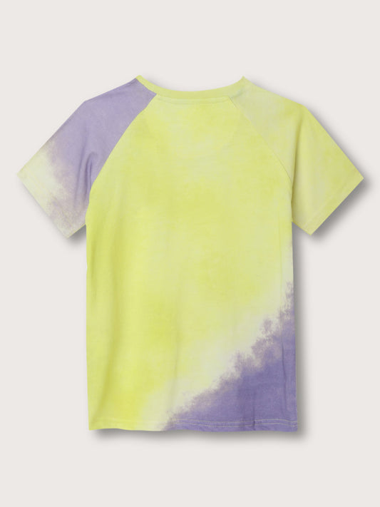 Blue Giraffe Kids Lime & Lavender Fashion Printed Regular Fit T-Shirt