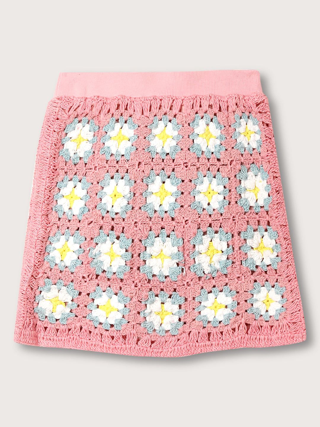 Elle Kids Girls Blush Pink Solid Straight Fit Skirt