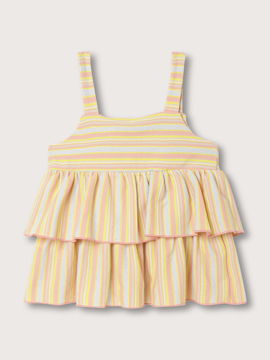 Elle Kids Girls Orange Square Neck Solid Top