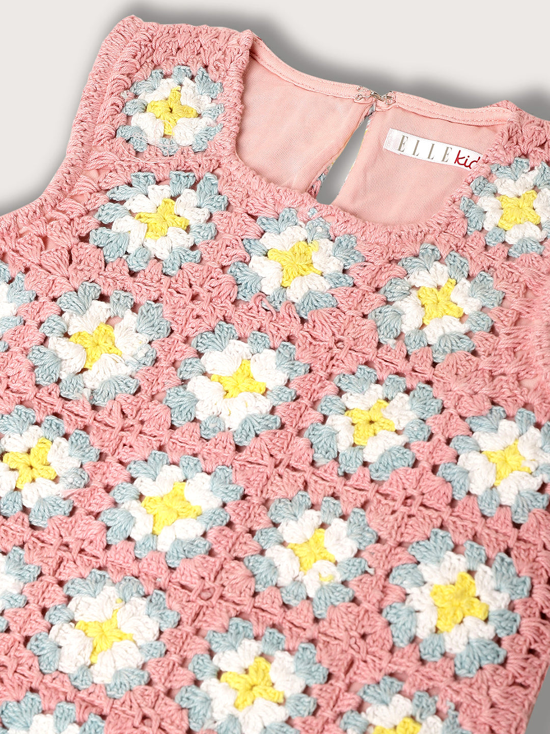 Elle Kids Girls Blush Pink Solid Round Neck Top