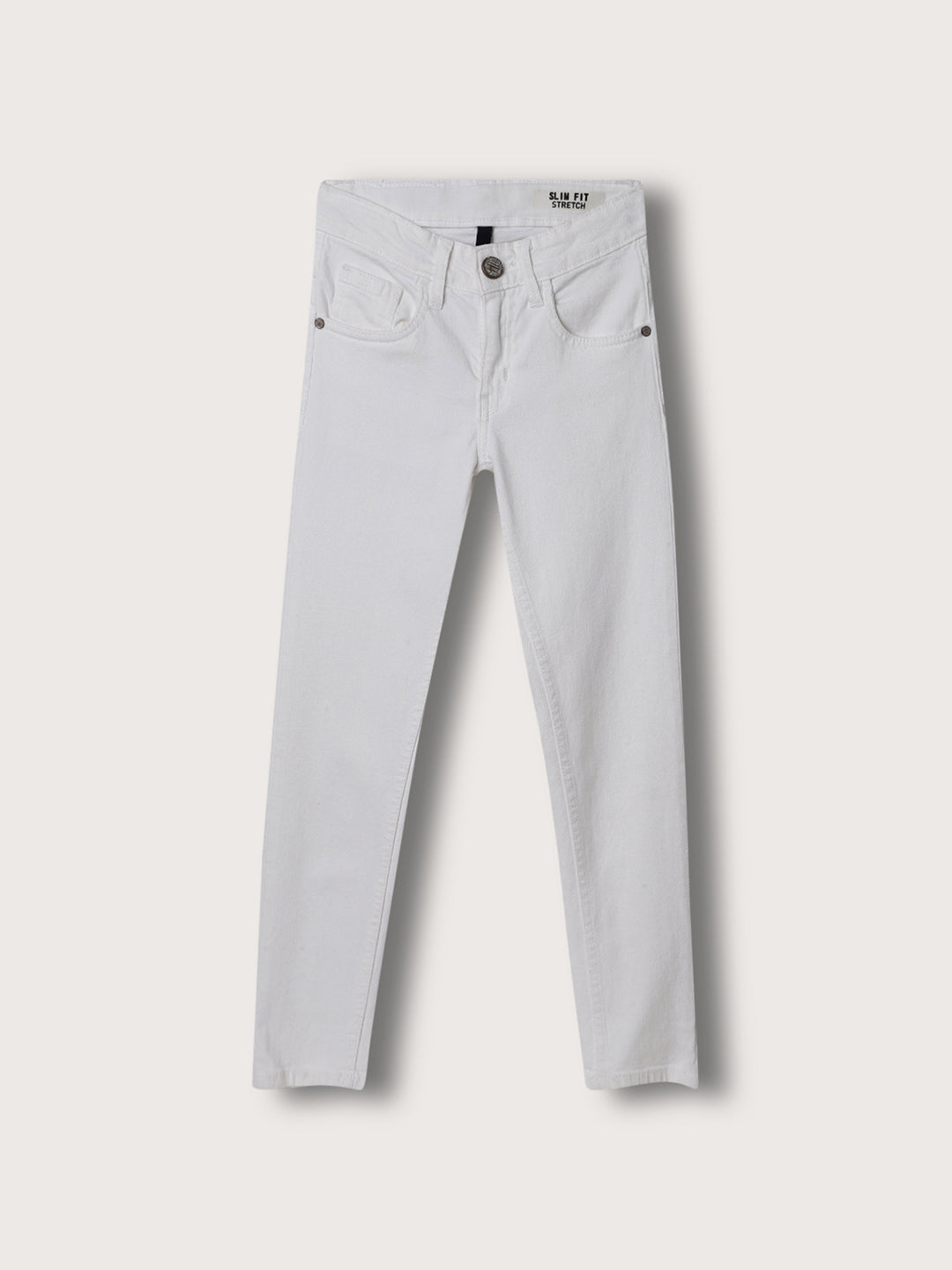 Shop Blue Giraffe Boys White Solid Slim Fit Jeans Online – Iconic