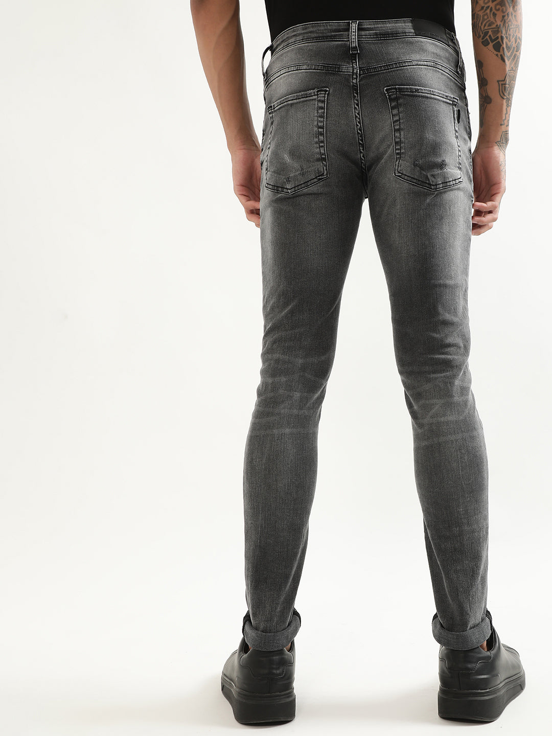 Antony Morato Men Super Skinny Fit Mildly Distressed Heavy Fade Stretchable Cotton Jeans