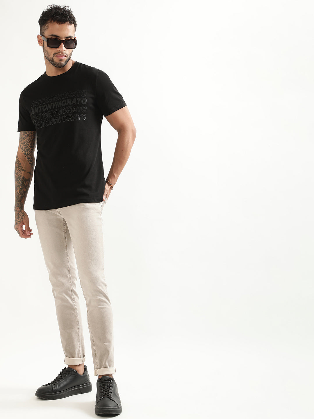 Antony Morato Men Super Skinny Fit Stretchable Cotton Jeans