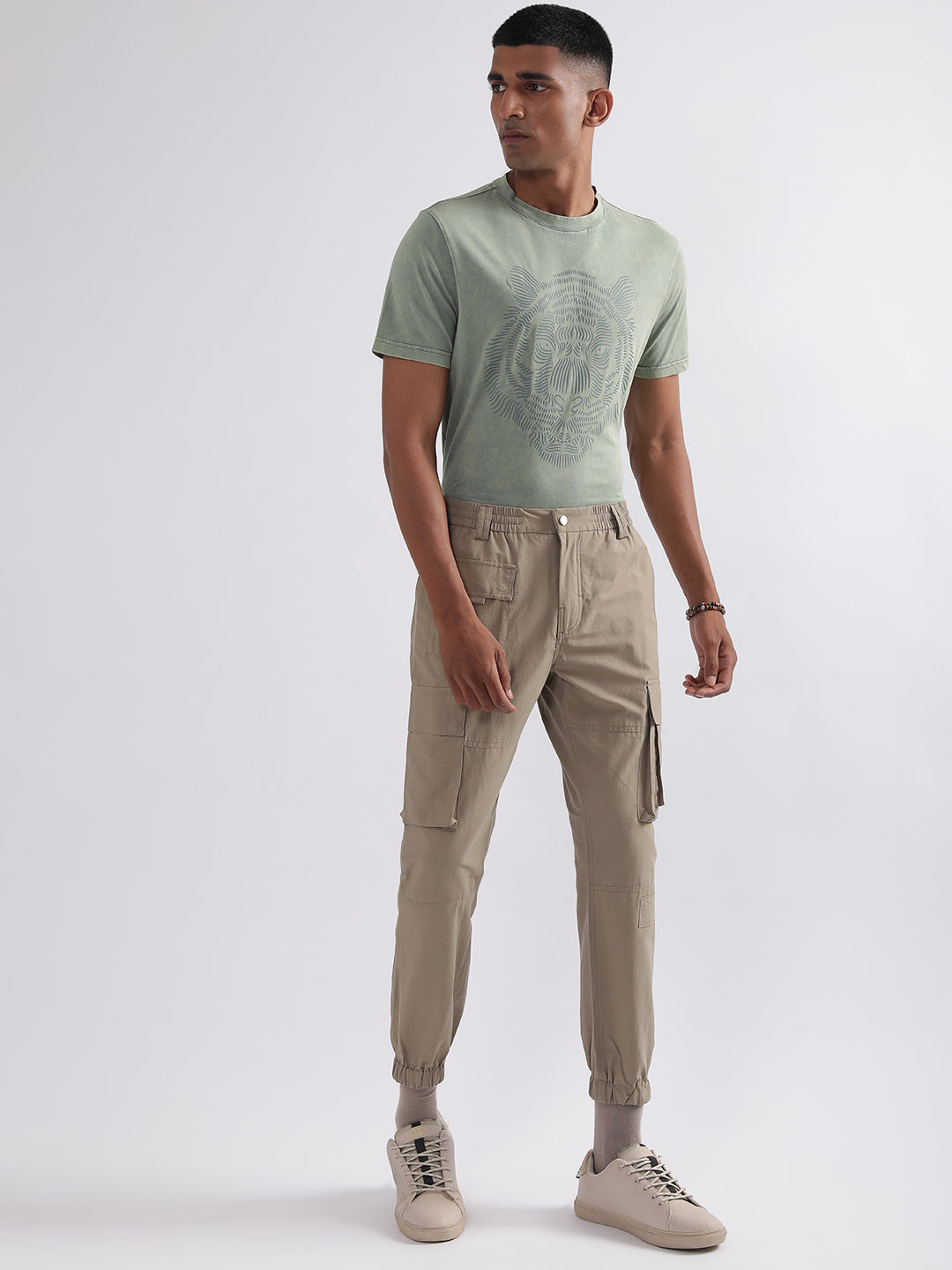 Antony Morato Men Tapered Fit Cotton Cargo Trousers