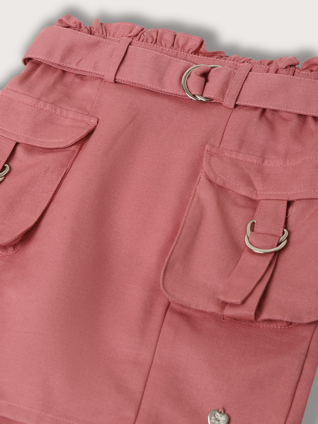 Blue Giraffe Girls Dusty Pink Solid Regular Fit Skirt