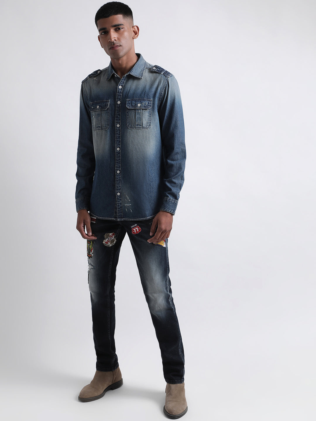 Iconic Men Black Solid Slim Fit Jeans