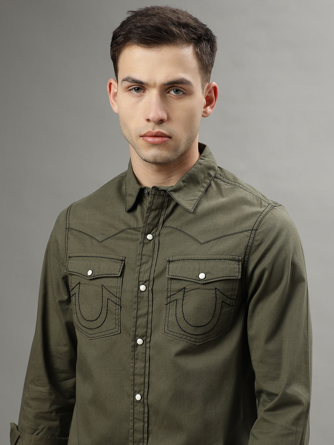 True Religion Green Fashion Regular Fit Shirt